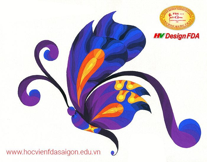 Bài vẽ cách điệu hoa lá và côn trùng - Môn Trang Trí