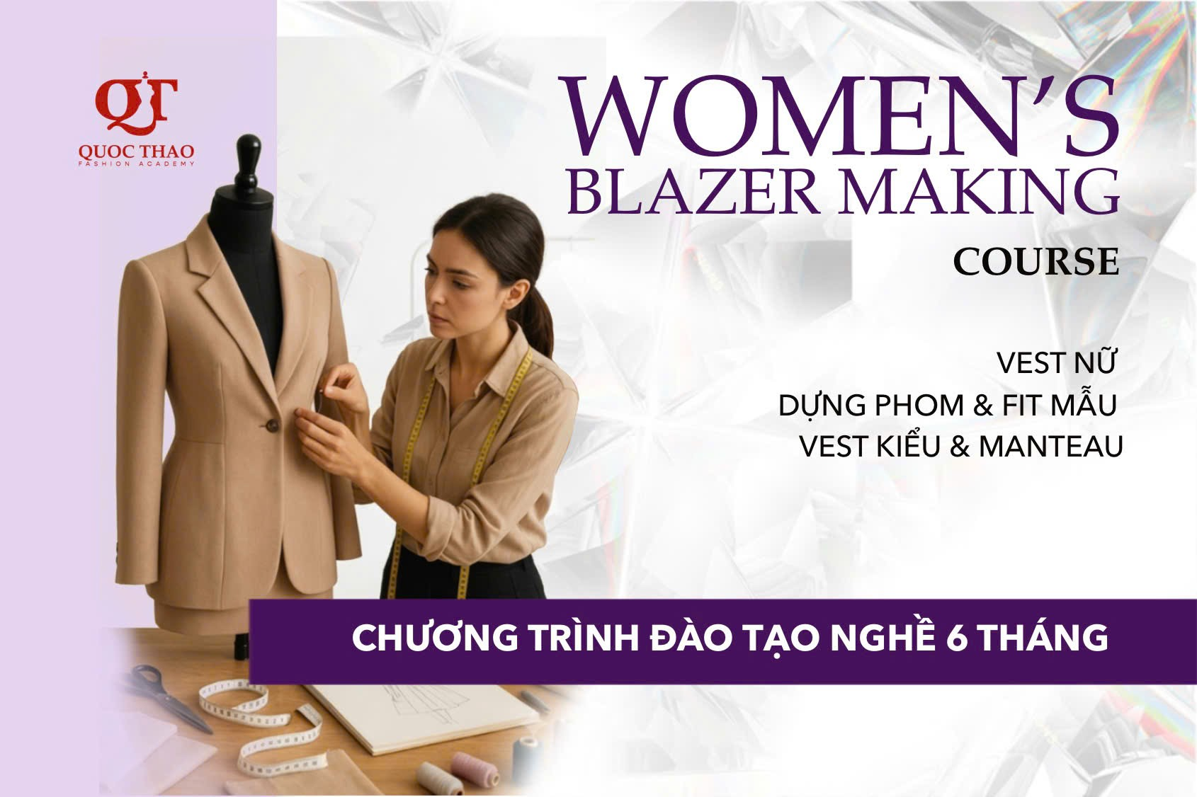 Kỹ thuật Cắt may Vest nữ thời trang
