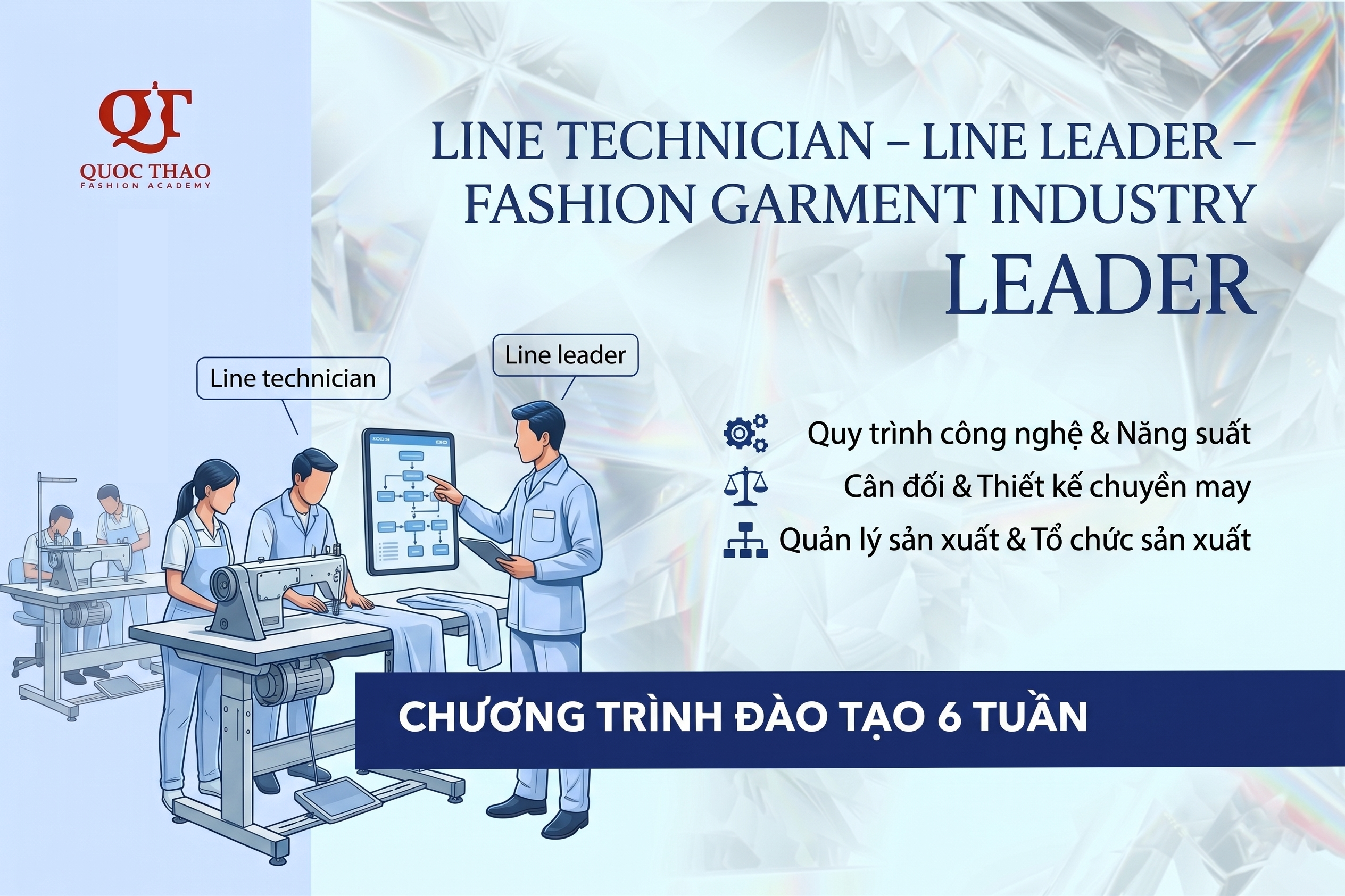 Kỹ thuật chuyền – Chuyền trưởng – Tổ trưởng ngành may mặc thời trang