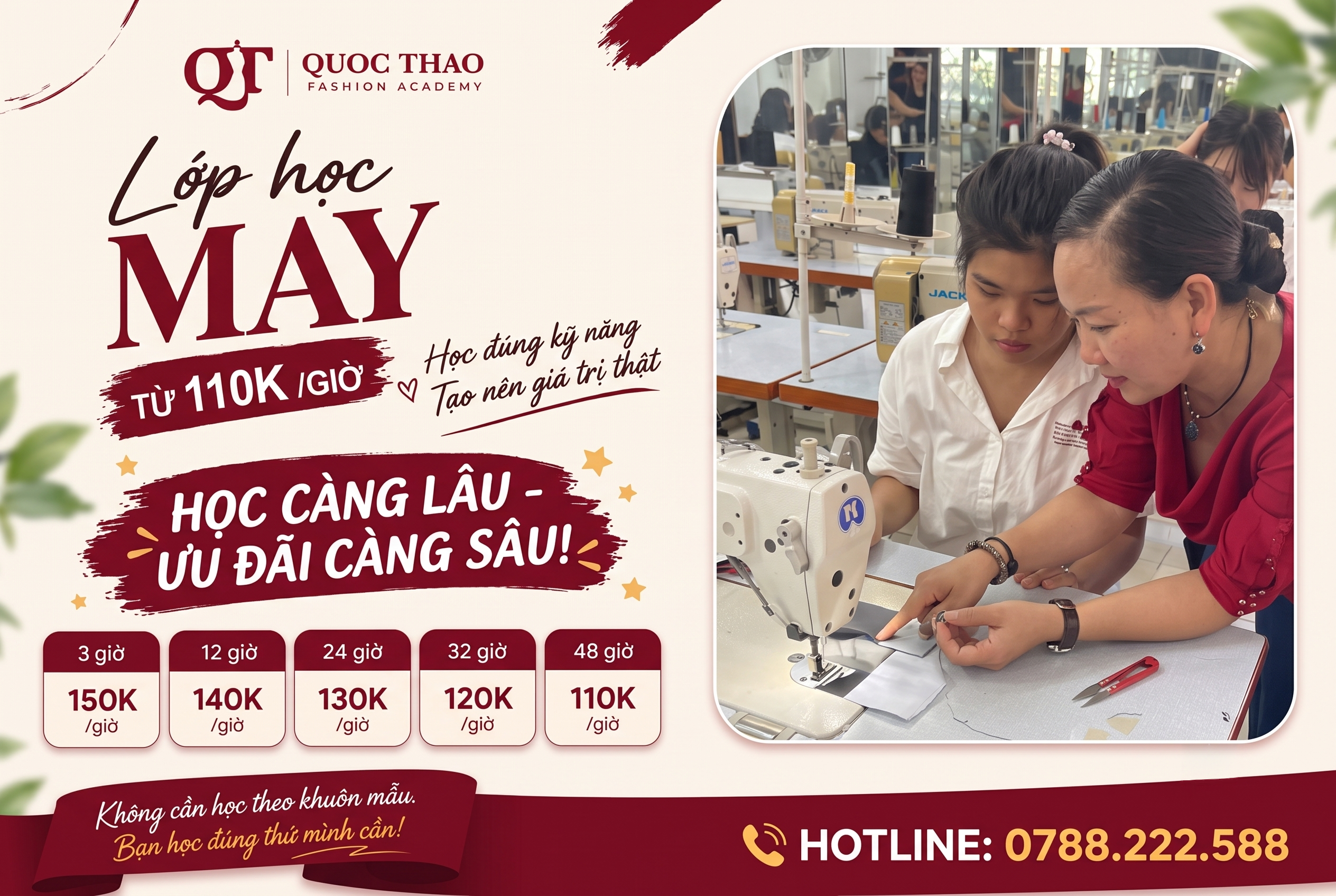 MAY DỄ – SEW EASY: HỌC ĐÚNG KỸ NĂNG, TẠO NÊN GIÁ TRỊ THẬT CHỈ TỪ 110K/GIỜ